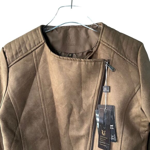 NWT VG World Collection Faux Suede Biker Jacket M - Picture 2 of 8